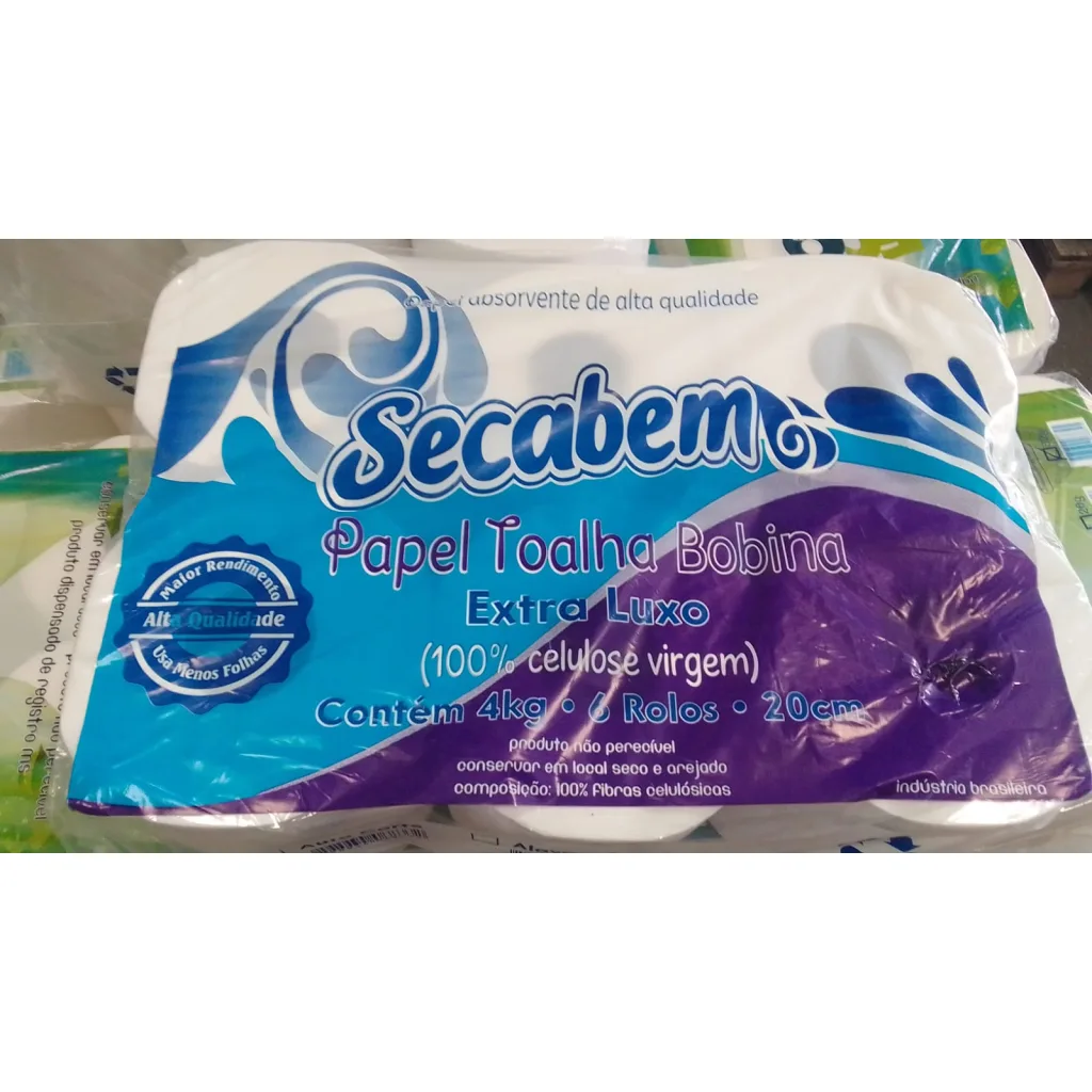 PAPEL TOALHA BOBINA 6X20X4KG AUTO CORTE SECABEM