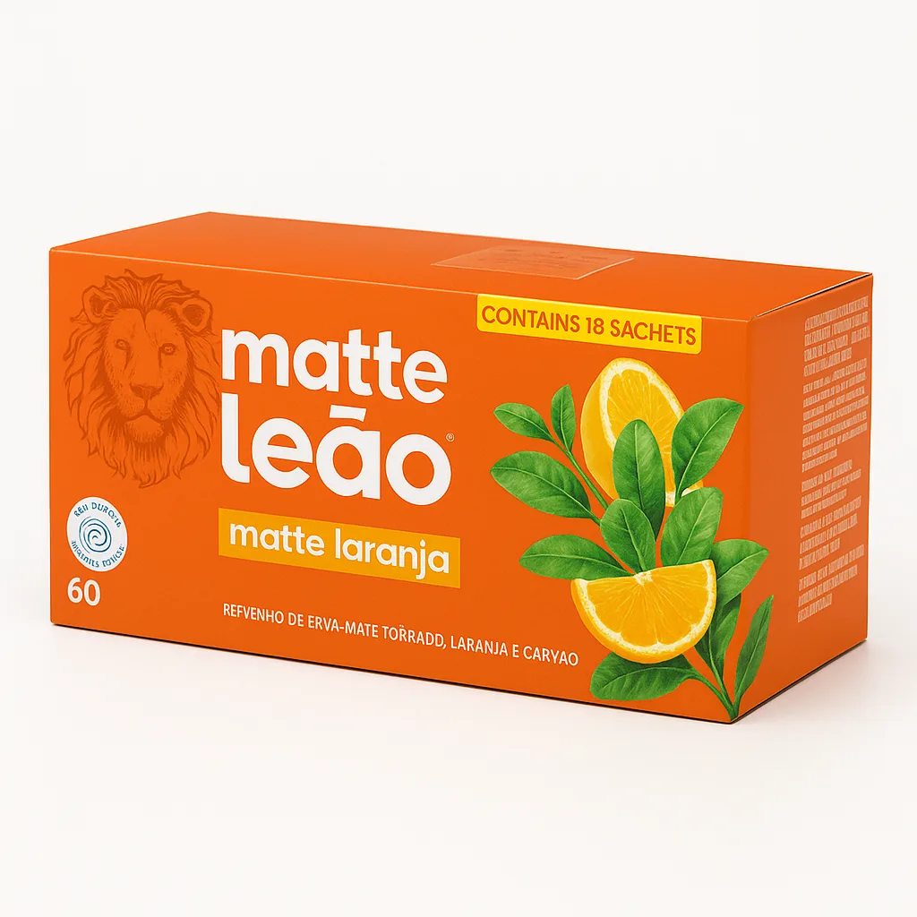 CHA MATTE C/25 SAQ LARANJA LEAO