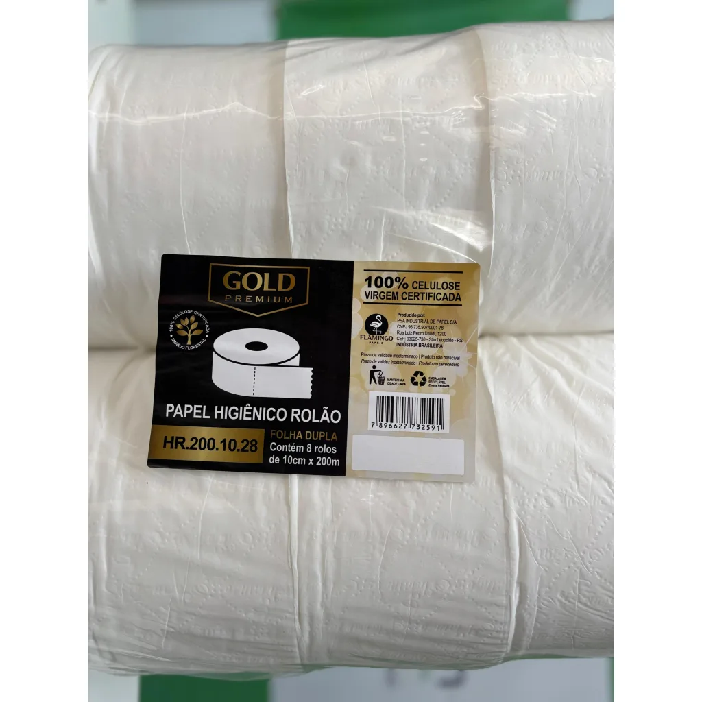 PAPEL HIGIENICO ROLAO 10X8X200MT FD FLAMINGO GOLD