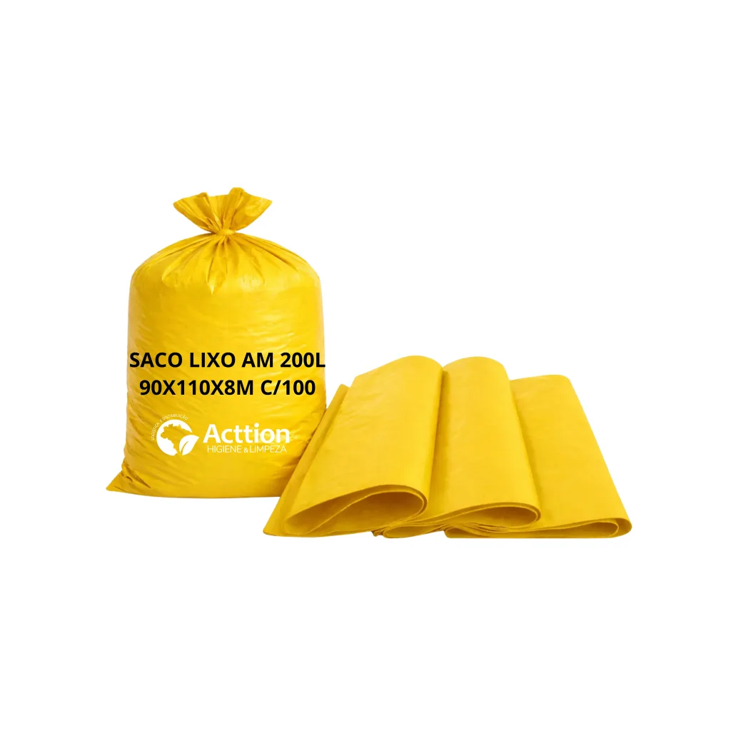 SACO LIXO AM 200L 90X110X8M C/100