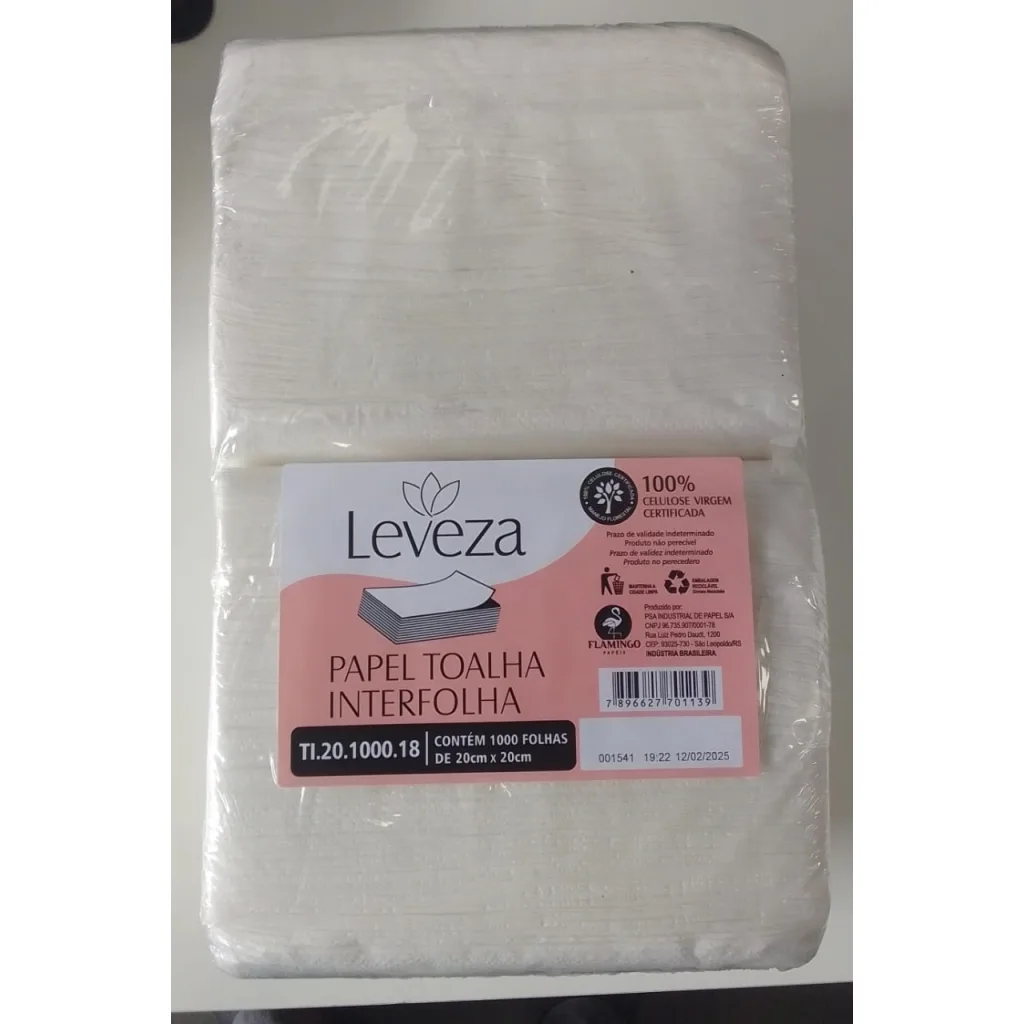 PAPEL TOALHA INTERFOLHA 20X20X1000 18GR LEVEZA