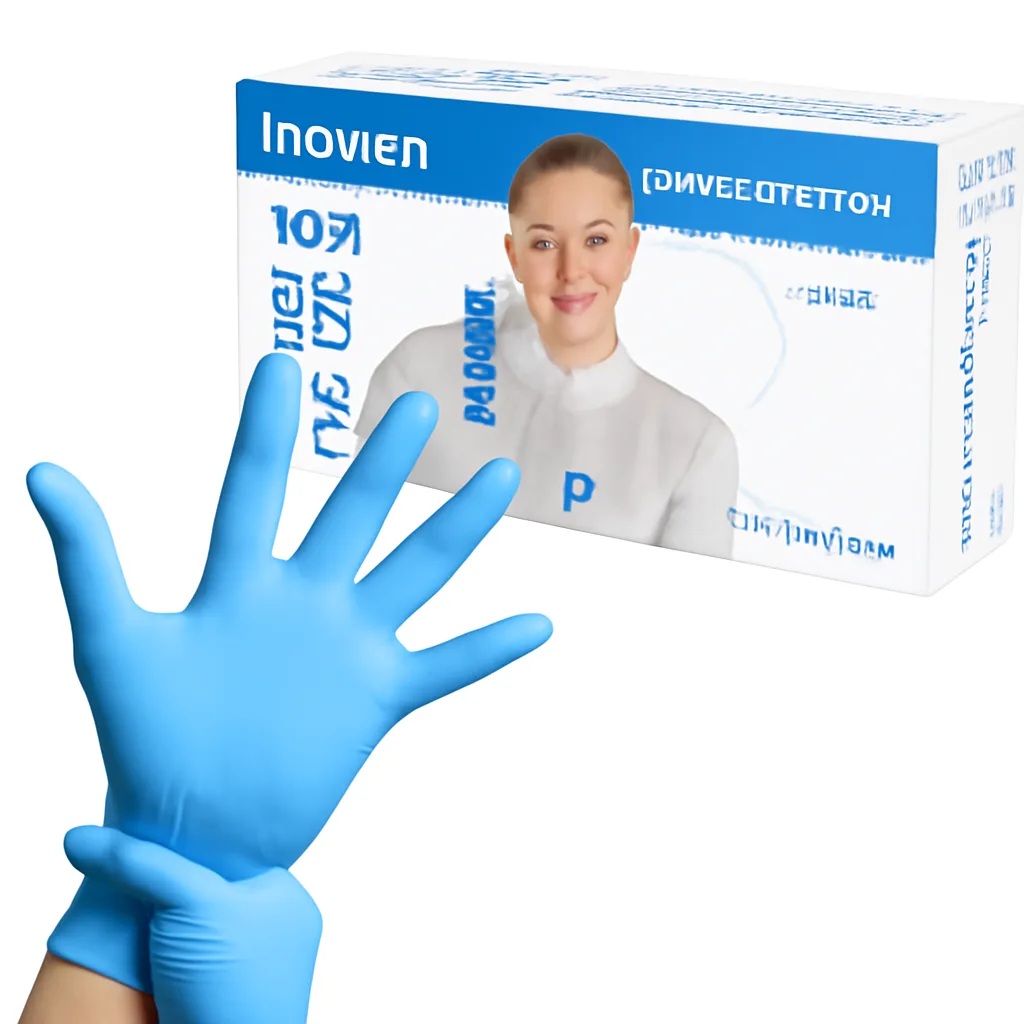 LUVA NITRILICA AZ P S/PO CX100 INOVEN