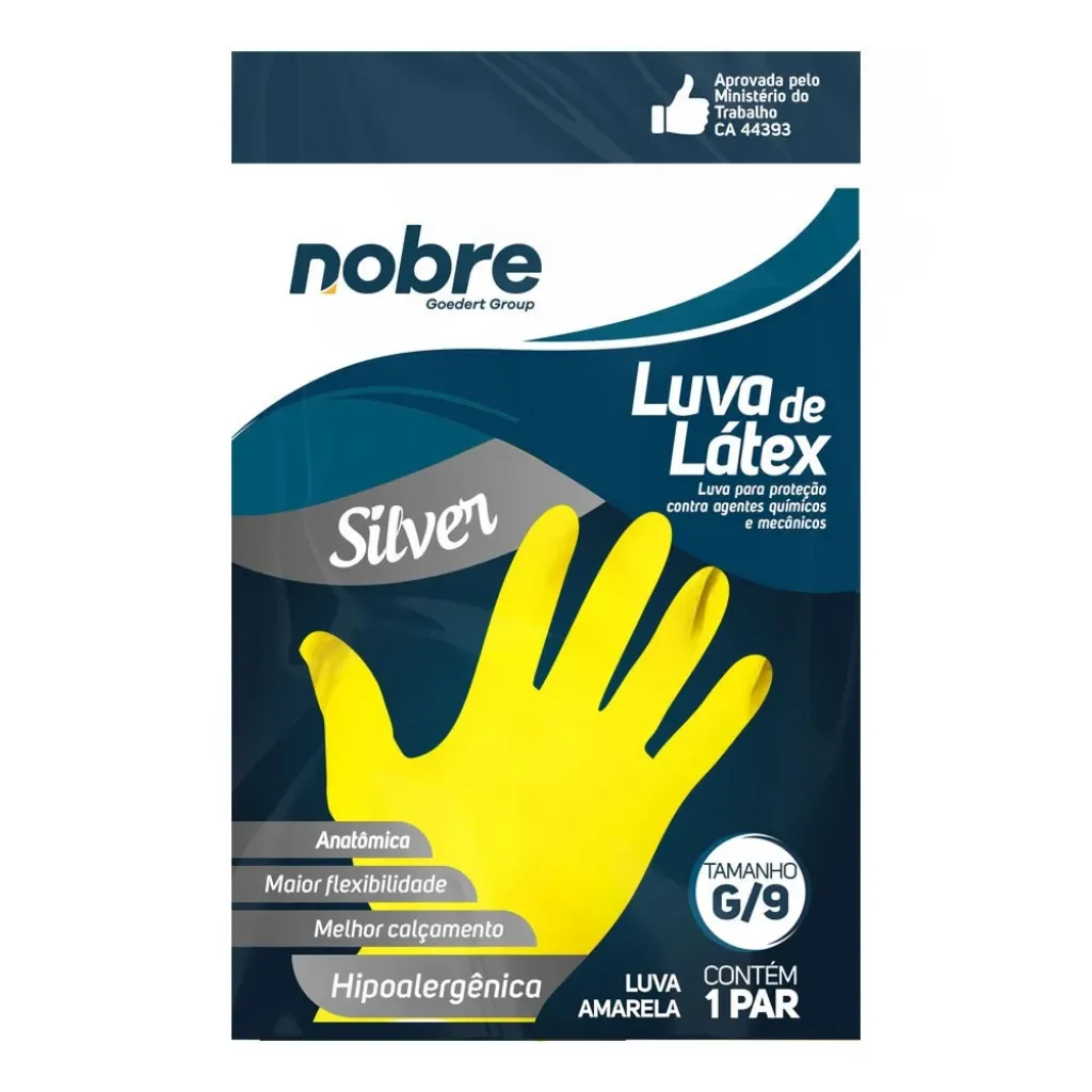 LUVA LATEX AM P SILVER NOBRE