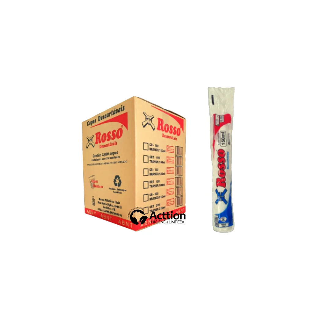 COPO BR 150ML C/100 UN ROSSO PS