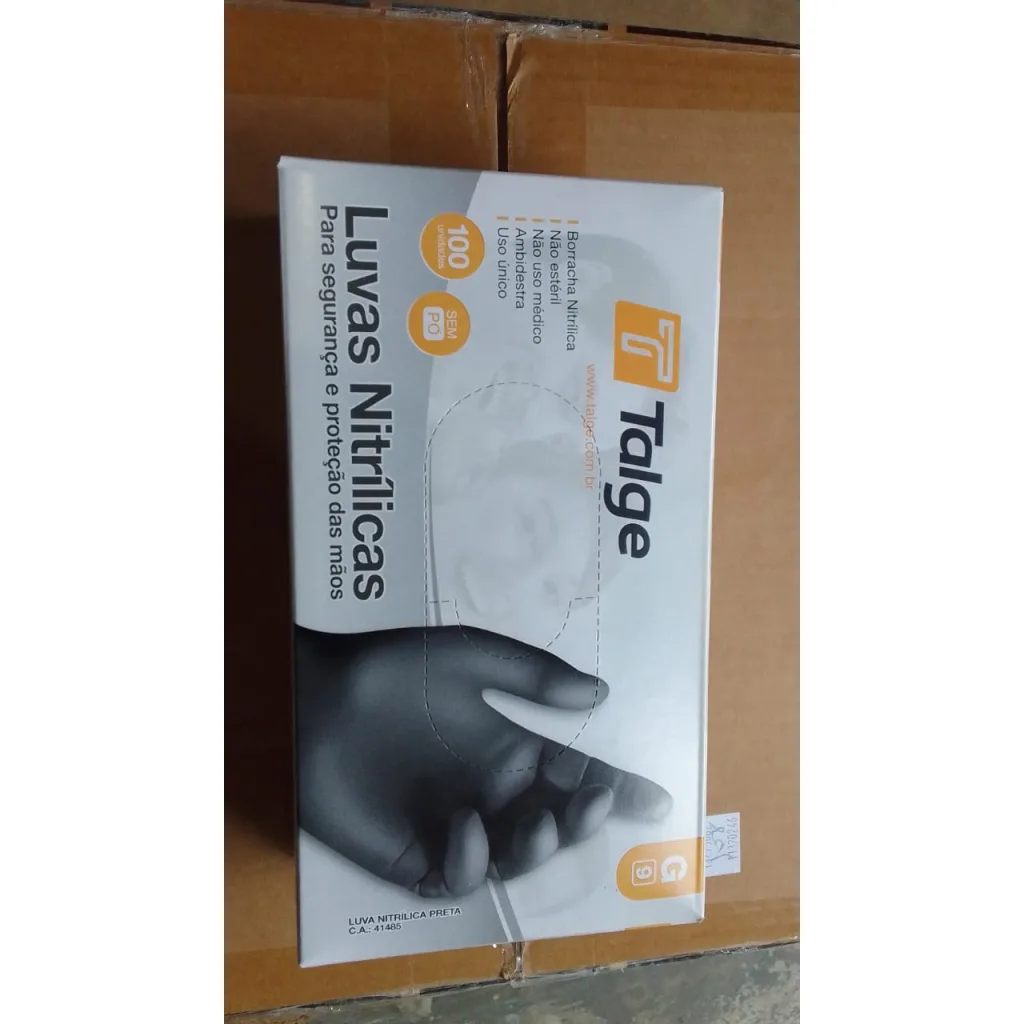 LUVA NITRILICA PR G S/PO CX100 TALGE
